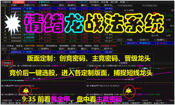 超强【情绪龙战法系统】，最新版本，非常牛逼的竞价一键选股看盘系统。。。
